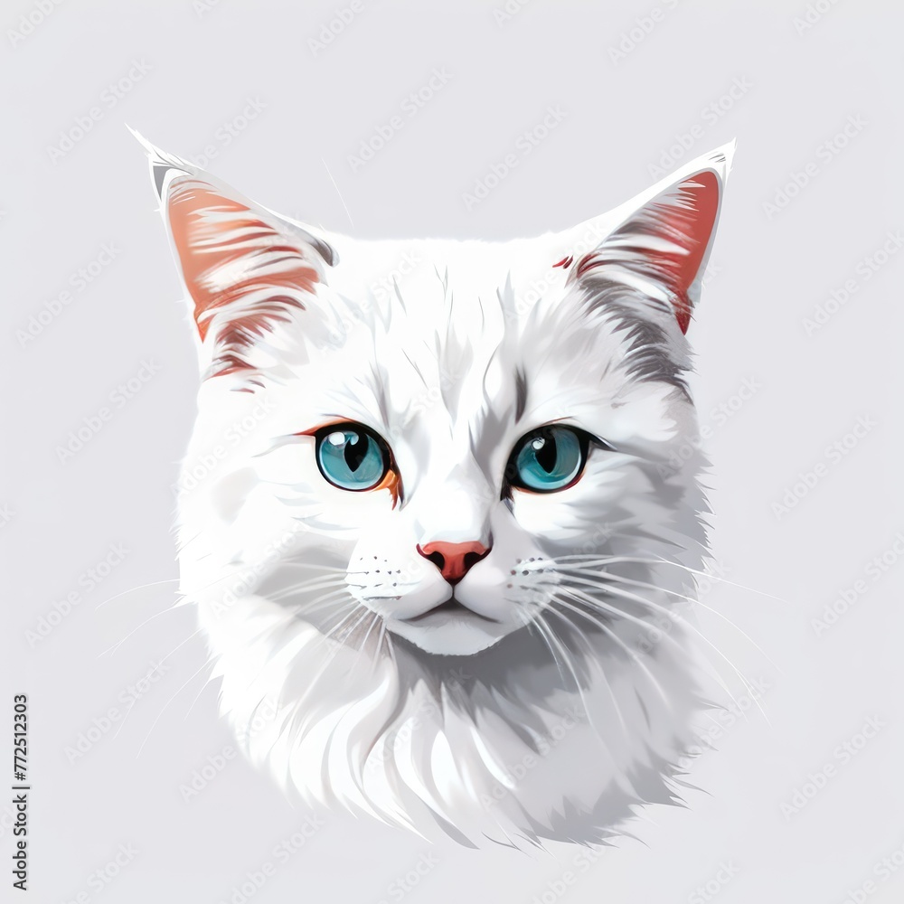 cat on a white background cat on a white background