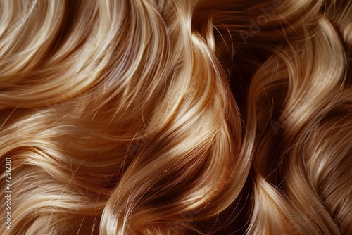 Blonde Hair Texture Close-Up: A stunning portrayal of shiny, luxurious blonde hair, highlighting its natural waves and healthy appearance. Ideal for showcasing beauty and hair care