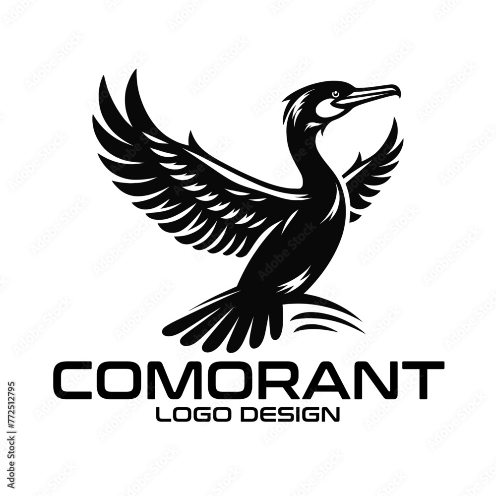 Fototapeta premium Cormorant Vector Logo Design
