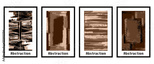 Set of 4 Abstract pattern. Illustration for printing on wall decorations. For use in graphics.