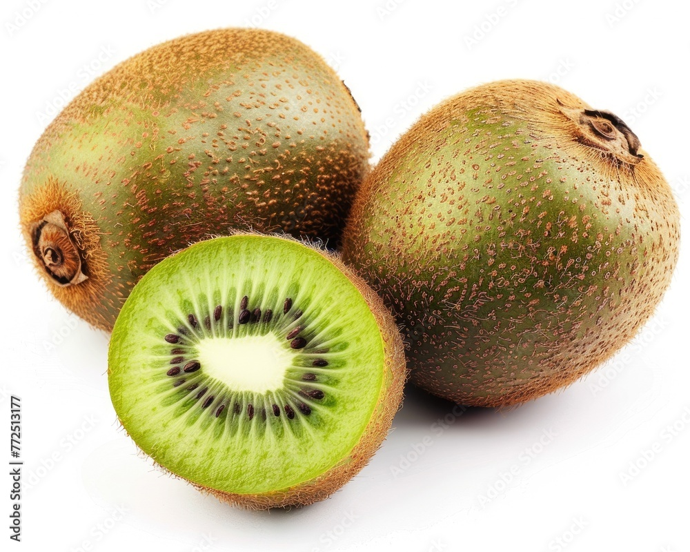 Obraz premium Mini Kiwi Berry on White Background. Edible Actinidia Fruit Isolated for Baby Food Concept