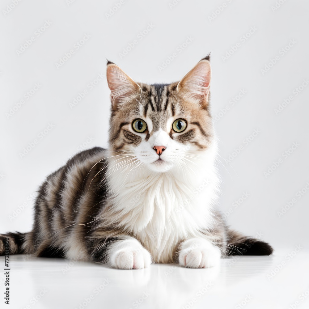 cat on a white background cat on a white background