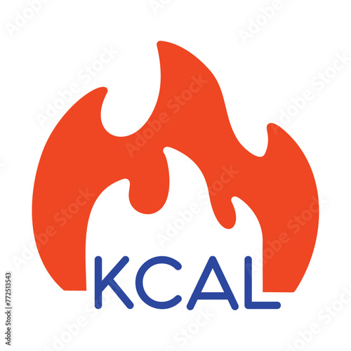 Kcal fire vector solid icon. Calorie burn, fat burning