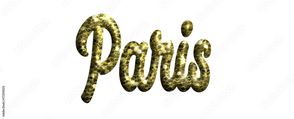 Paris - golden color glitter, fabric style - name - three-dimensional effect tubular writing - Vector graphics - Word for greetings, banners, card, prints, cricut, silhouette, sublimation Paris - golden color glitter, fabric style - name - three-dimensional effect tubular writing - Vector graphics - Word for greetings, banners, card, prints, cricut, silhouette, sublimation