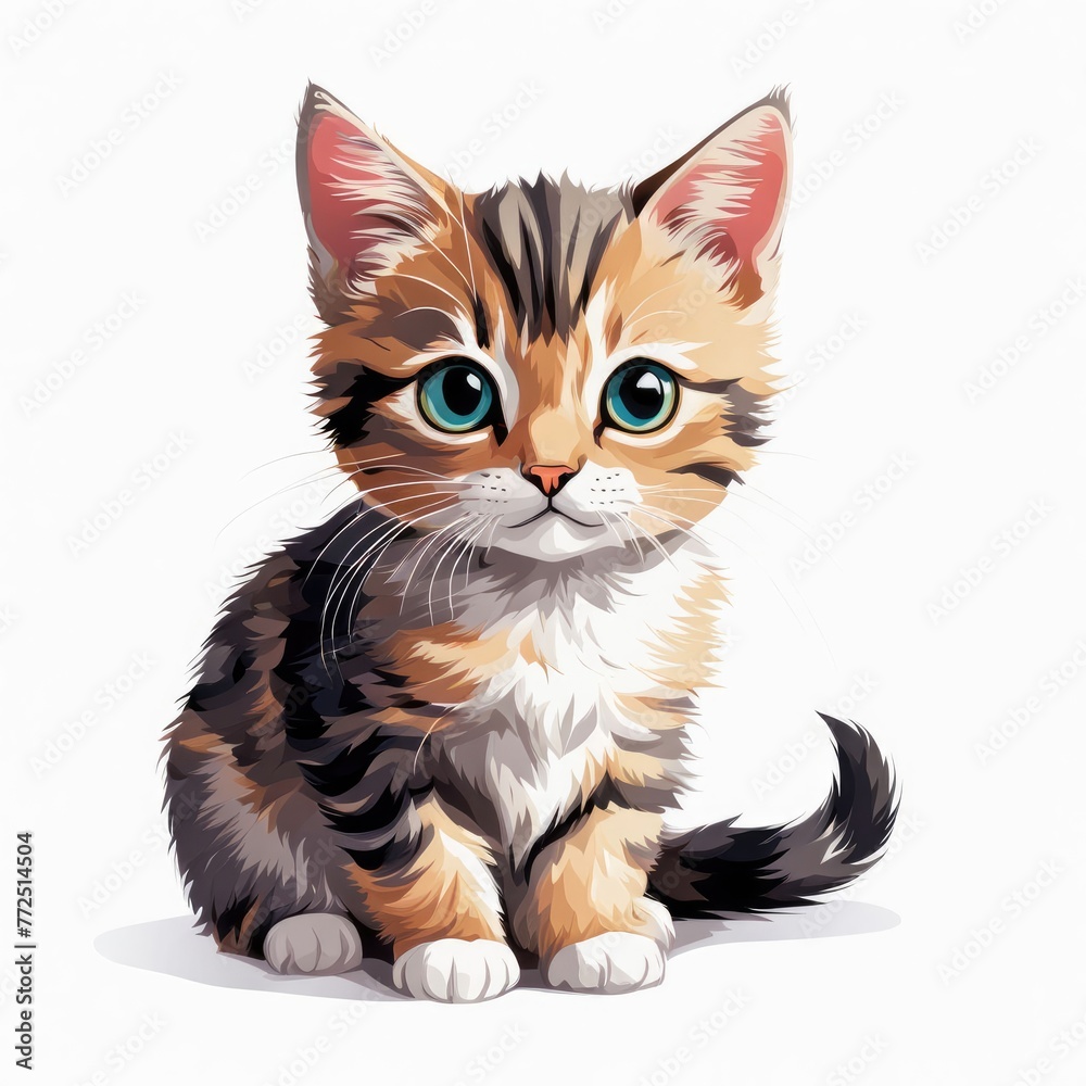 cat on a white background cat on a white background