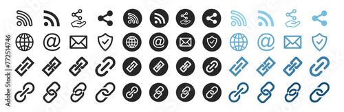 Link icon, attach link chain icon. Internet url icon symbol. Simple link icon designInternet URL or webpage url link icons set.