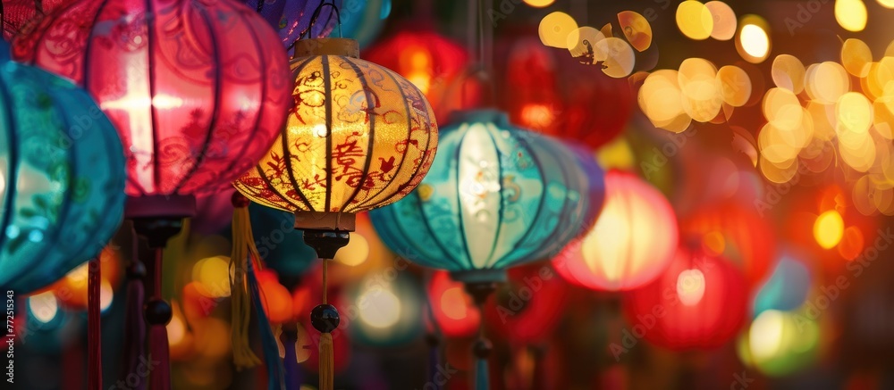 ligth red lanterns during new year festival