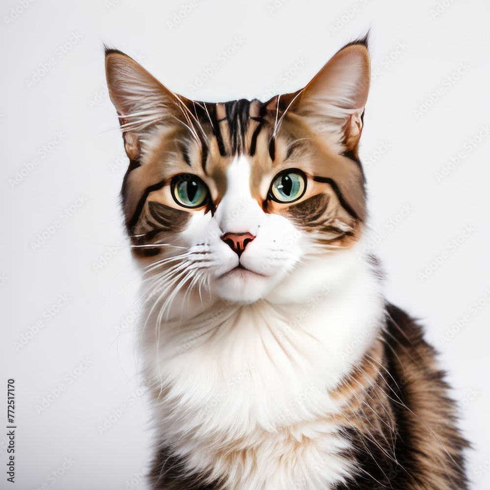 cat on a white background