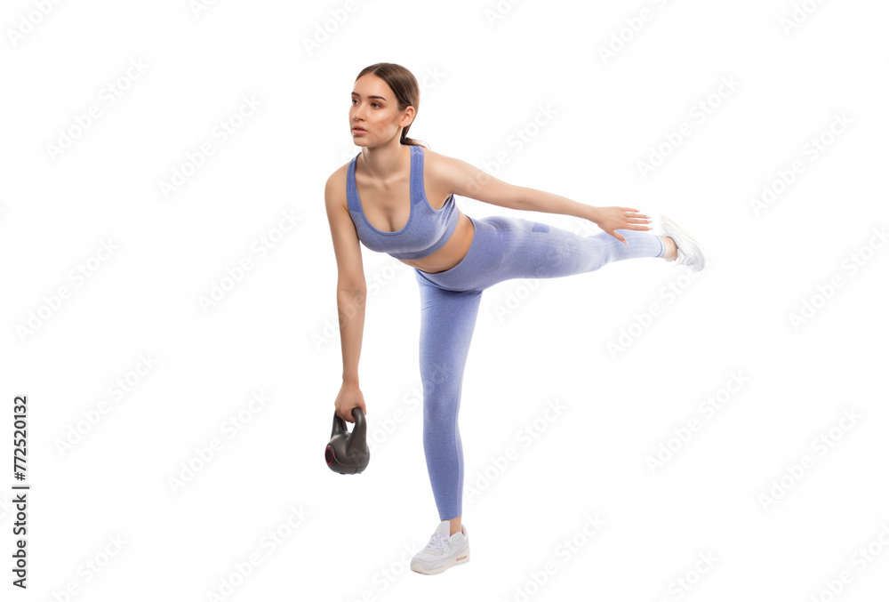 Slim, bodybuilder girl in a lilac tracksuit, lifts a heavy weight, cardio workout. Sports concept, fat burning and healthy lifestyle. Slim, bodybuilder girl in a lilac tracksuit, lifts a heavy weight, cardio workout. Sports concept, fat burning and healthy lifestyle.