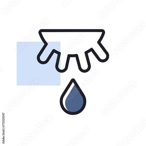 Cow udder and drop of milk vector icon