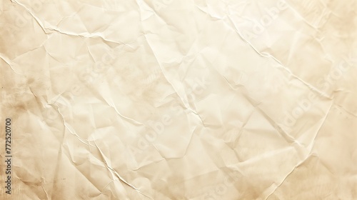 Textured Crumpled Old Paper Background in Beige Tone photo