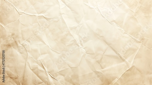 Textured Crumpled Old Paper Background in Beige Tone