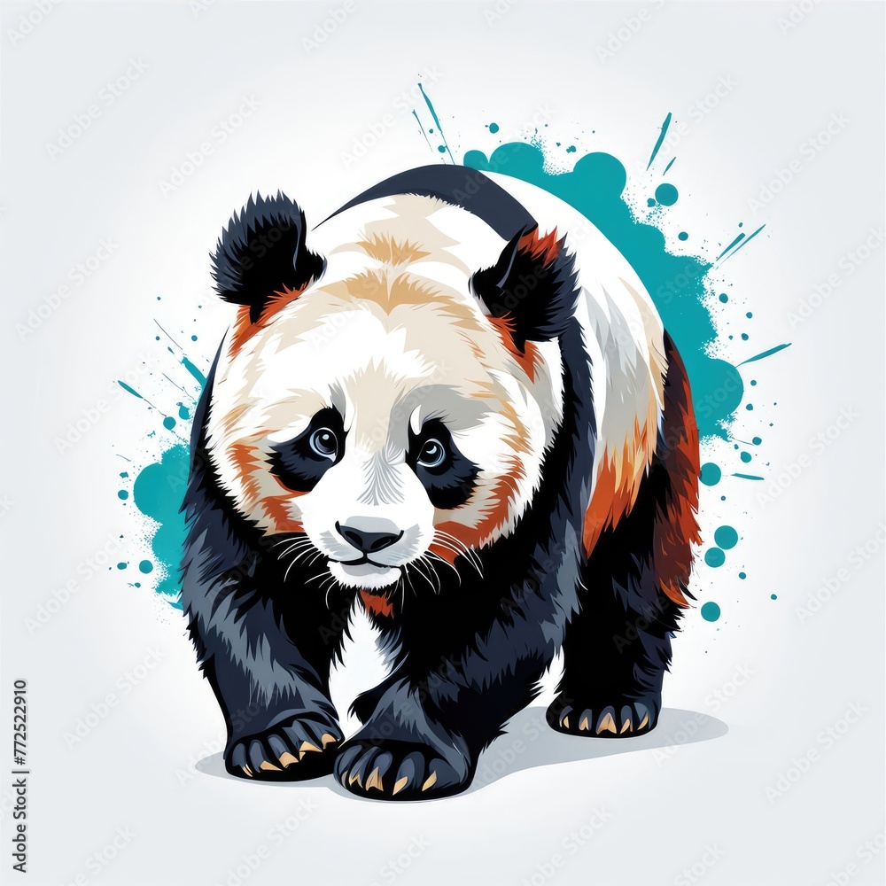 panda on an isolated white background