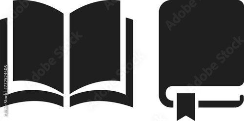 Open and closed vector book icon