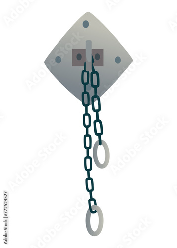 Vector cartoon medieval prison, torture object. Vector element isolated on white