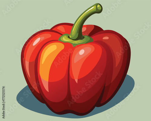 Sweet red pepper vector Illustration