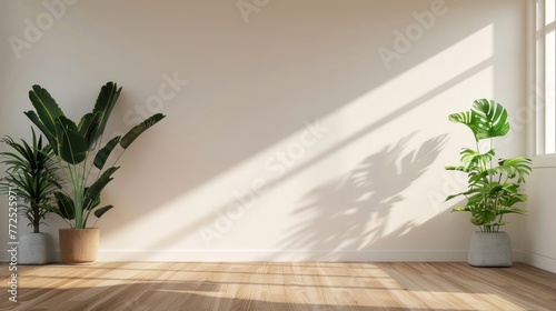 Beautiful house plant in pot on empty wall. background, Green, ornamental plant decoration, Tropical,