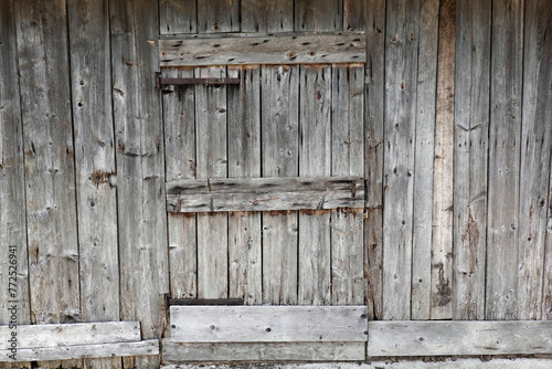 Close up image photo of an old wooden door