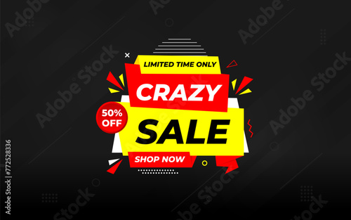 Crazy Sale offer Background. Sale banner design template. Vector illustration. Market promotion banner and crazy discount announcement background vector illustration