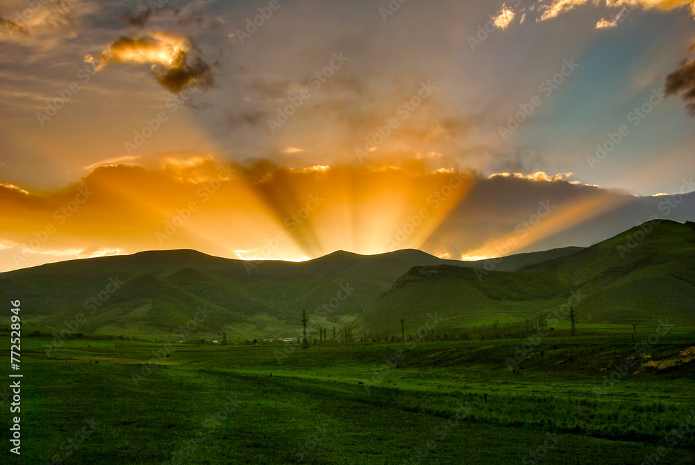 sunset in the mountains , Armenia.