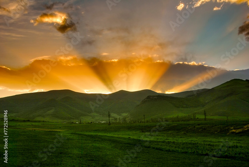 sunset in the mountains , Armenia.