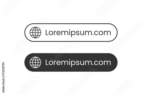 Link button, website name, URL, address, navigation bar illustration linear icon vector