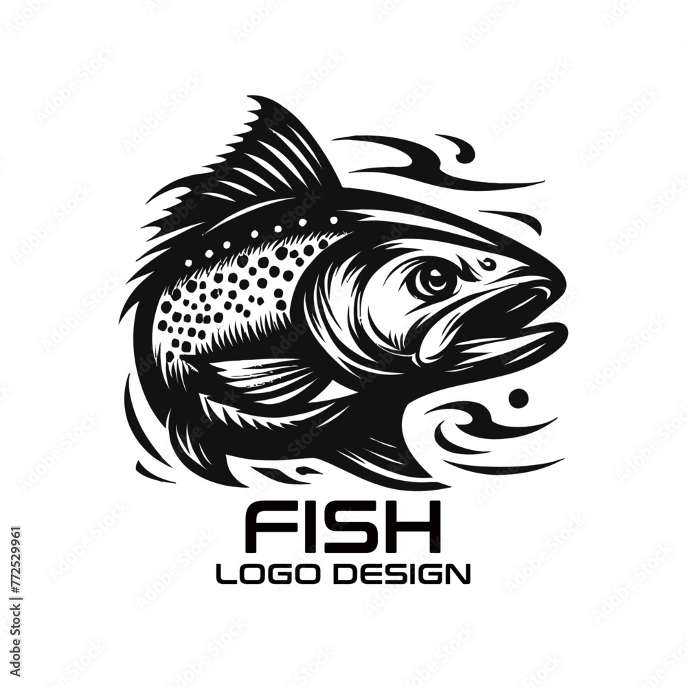 Naklejka premium Fish Vector Logo Design