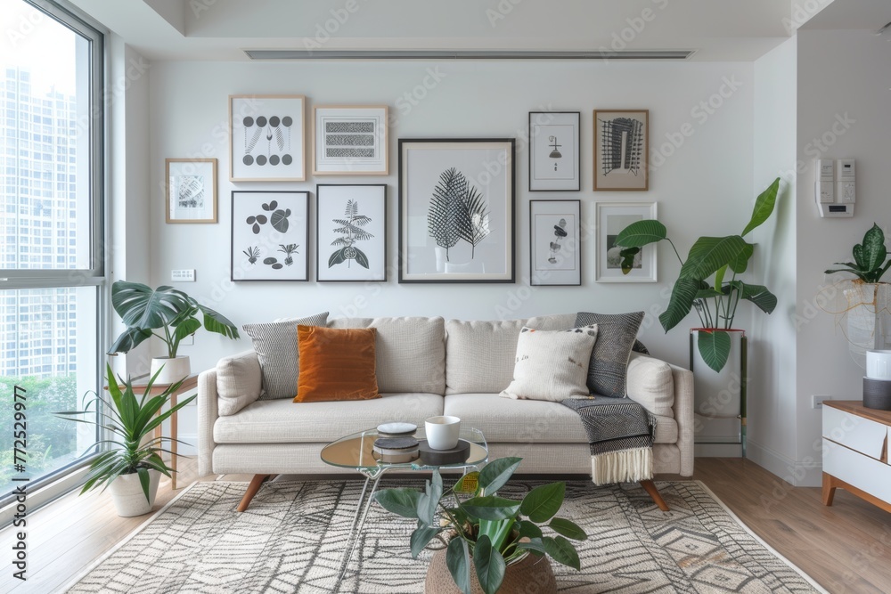 Fototapeta premium Stylish Scandinavian Living Room with Statement Decor Pieces