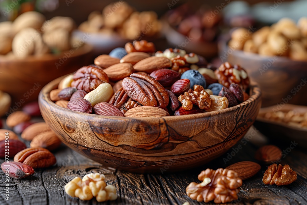 Nuts commercial-style poster, fresh and wholesome, farm-to-table goodness Nuts commercial-style poster, fresh and wholesome, farm-to-table goodness