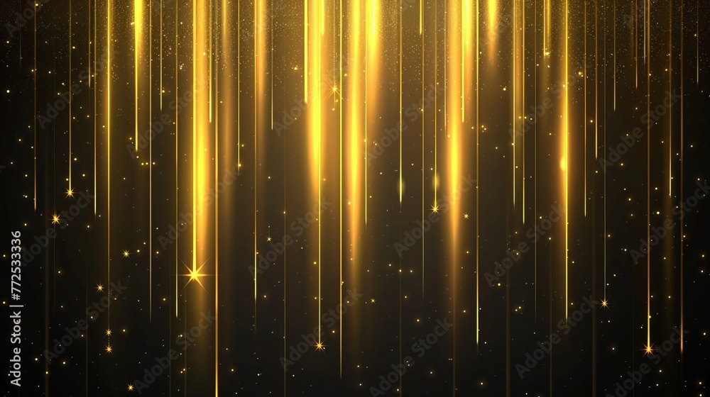 Vertical lighting lines in gold on a dark background with lighting effect