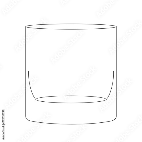 Line Drawing of Glass showcasing its cylindrical shape