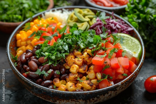 Plate with Mexican traditional food, commercial-style photography, fresh and wholesome