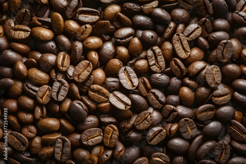 Natural beauty of roasted coffee beans showcased in close up photo