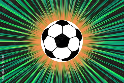 Photo Dynamic soccer ball illustration captured in explosive motion