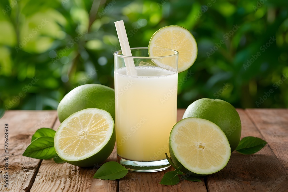 Fototapeta premium Sip on organic white juice, a refreshing and pure beverage