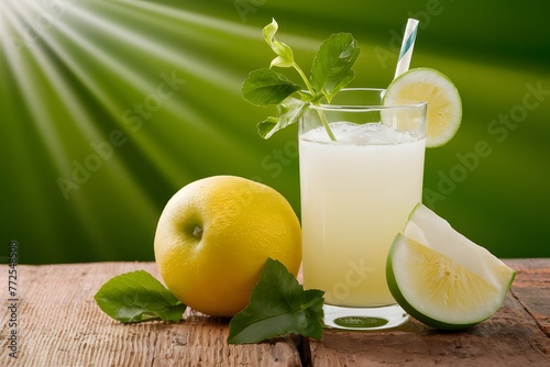 Sip on organic white juice, a refreshing and pure beverage photo