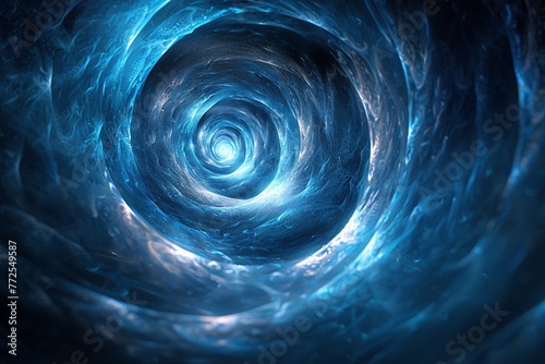 Birth of a Star: A luminous blue sphere, sculpted with flowing lines, expands within a three-dimensional space, resembling the birth of a star in the vast universe.