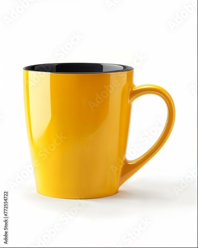 yellow cup isolated on white