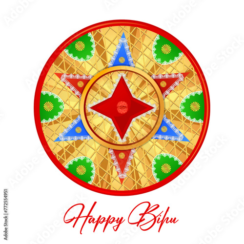 illustration of traditional hat of assam called Japi or Jaapi use it for religious holiday festival of Assamese New Year Bihu of Assam India
