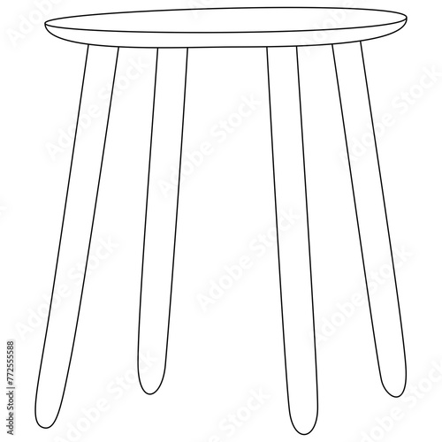 End-Side Table Line Art