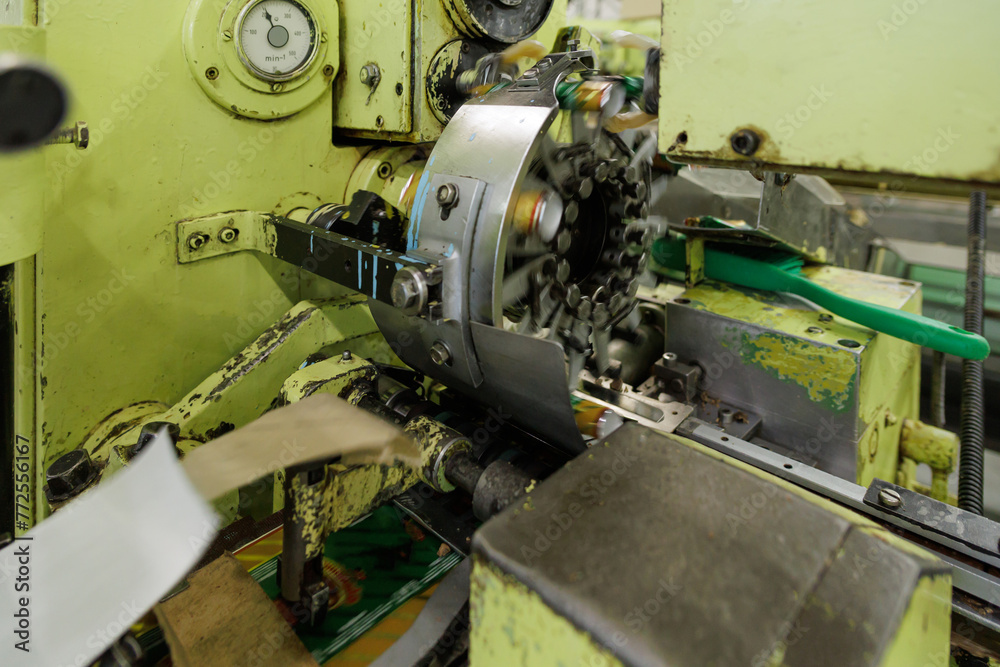 Packaging line of big confectionery factory.