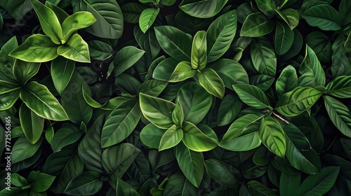 Capturing the essence of a garden  this dark green leafy background offers a natural cover for environment and ecology themes or greenery wallpaper designs