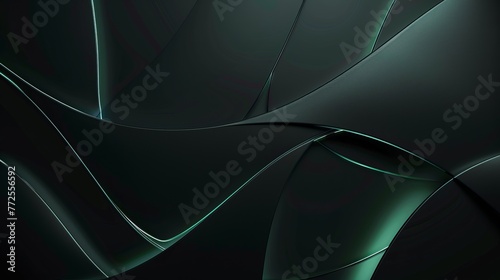 Combining black and green, this dark background features a gradient light effect with a metallic texture and soft tech lines, creating a sleek abstract design
