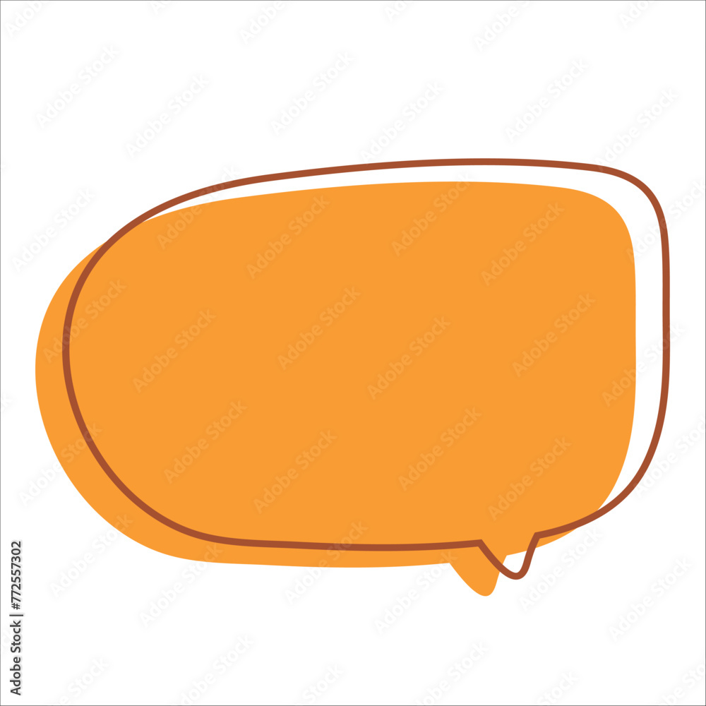 Orange Speech Bubble on White Background Orange Speech Bubble on White Background