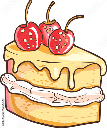 Sugary Sensations in Pixels Crafting Cake Vector Marvels