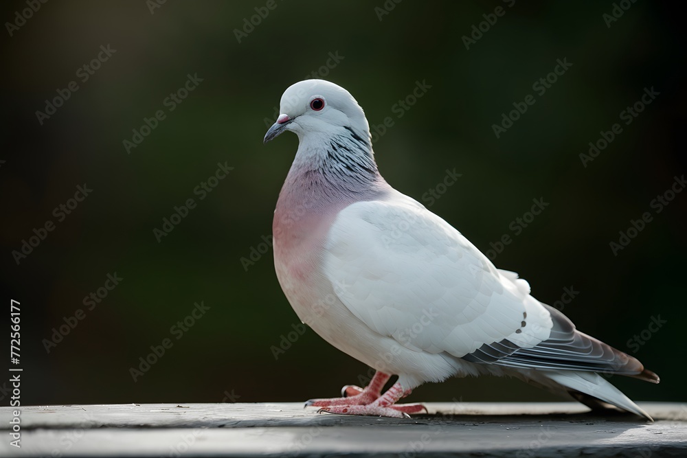 Obraz premium Dove poses gracefully, daytime tranquility captured in pigeon portrait