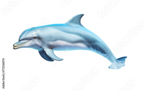 A graceful dolphin leaps high in the air  showcasing its agility and power with its mouth wide open