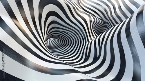 Wavy pattern with optical illusion.