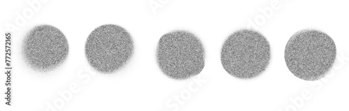 Grain dots or gradient noise texture circles stains, stipple do twork abstract shape PNG. Black gradient pattern of vector grainy abstract dots © Hanna_zasimova