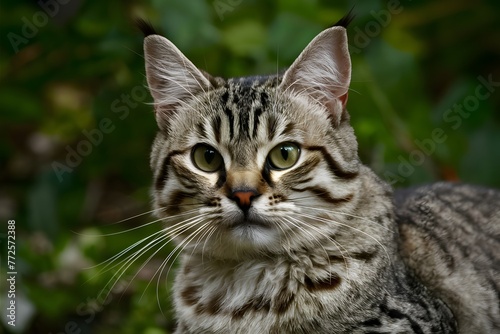 Photo Close up portrait captures undomesticated cats wild essence © Jawed Gfx